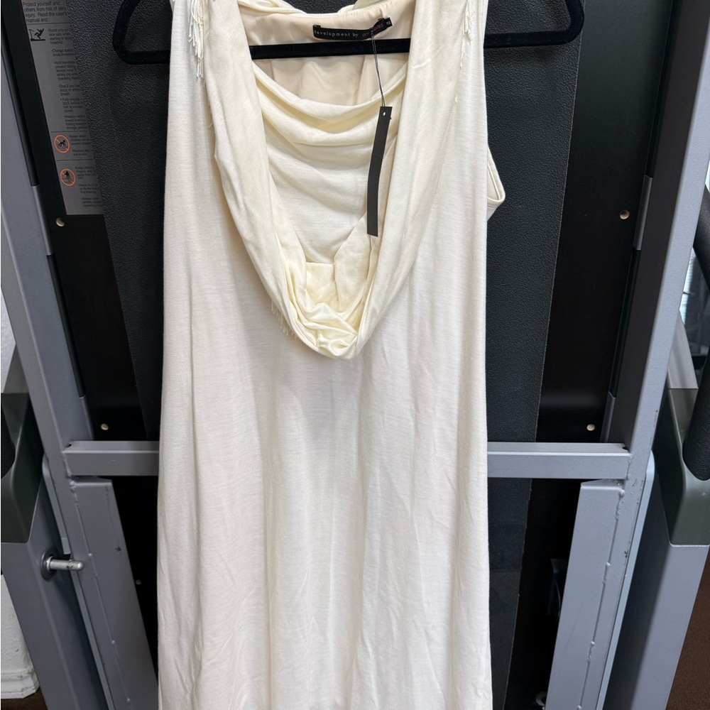 Stylish Cream Cowl Neck Dress